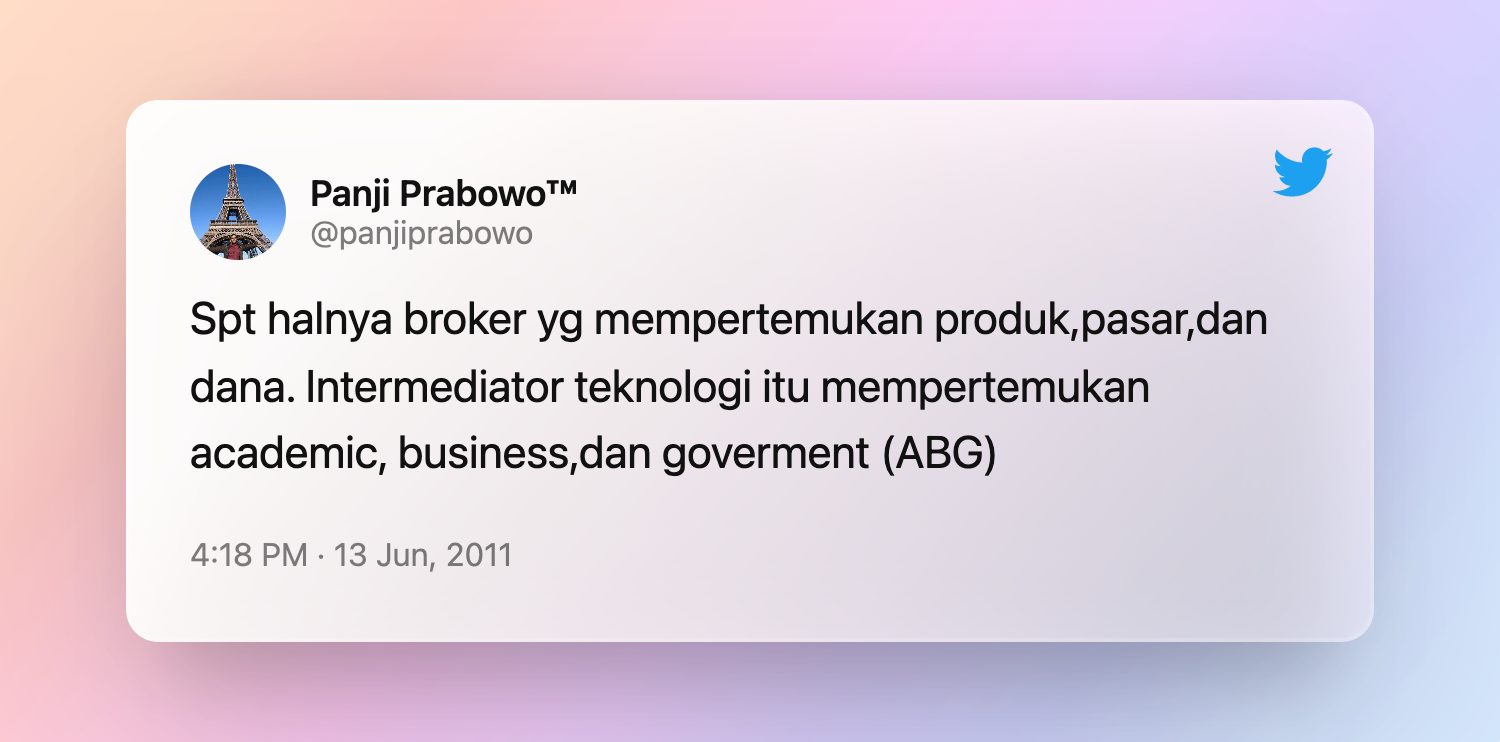 Pentingnya Profesi Intermediator Teknologi Untuk Keberhasilan Proses Inovasi